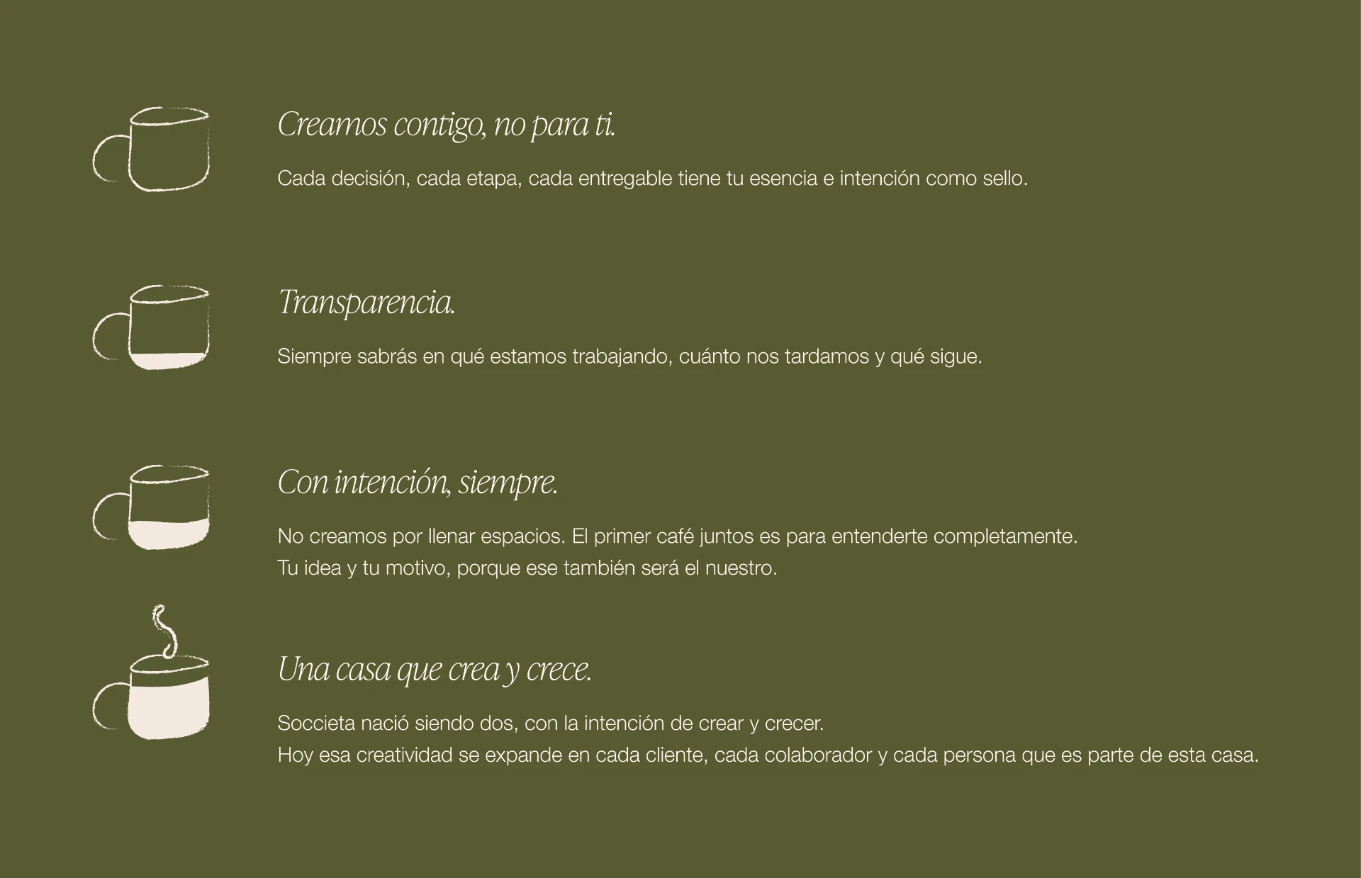 Valores de Soccieta Casa Creativa